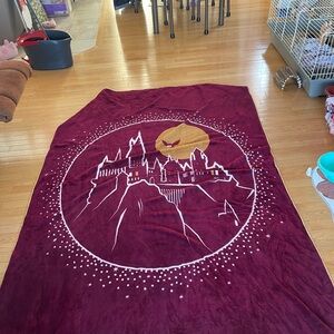 Burgundy harry potter wizarding world blanket